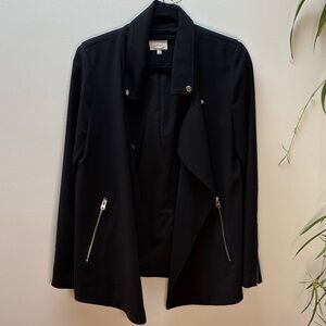 Wilfred Black Waterfall Front Jacket | Size Small | Button Front